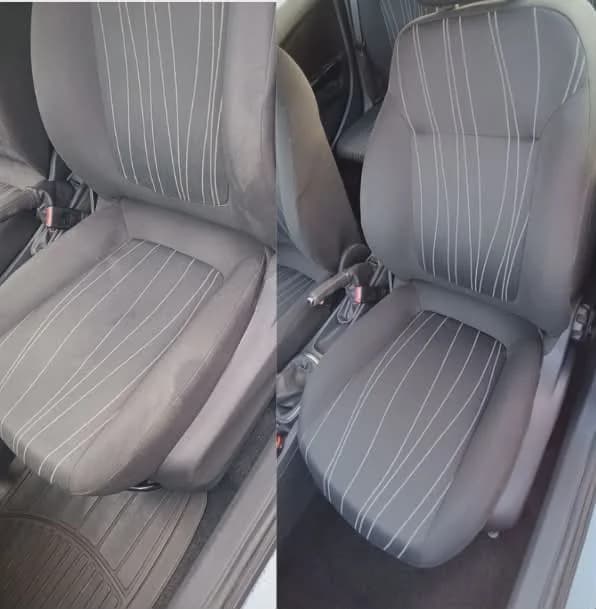 Before and after car interior — passenger seat before after