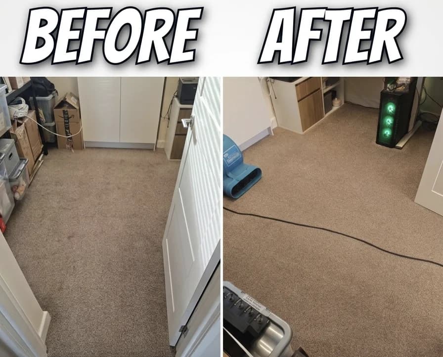Before and after carpet cleaning — Room before after