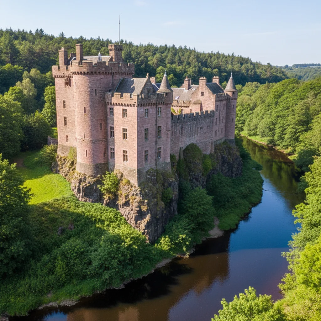 Dalhousie Castle above the River South Esk near Bonnyrigg