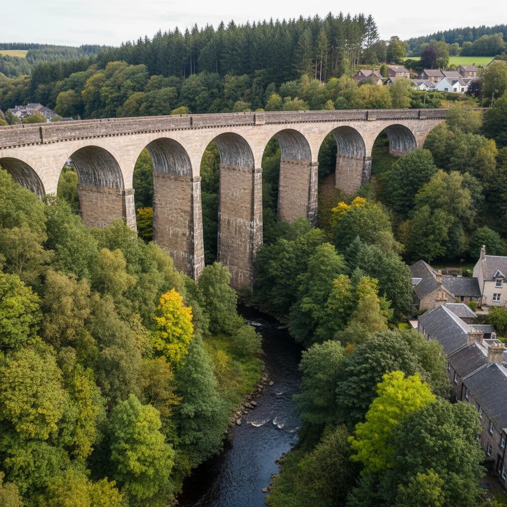 Lasswade Viaduct arches over the River North Esk
